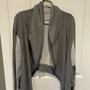 Nesh NYC Grey Drappy Long Sleeve Open Front Cardigan Womens Size Medium